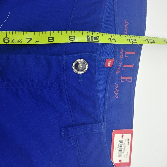 NWT 《 Elle 》 Womens Y2K Low Rise Bright Cobalt Blue Skinny Jeans Legging [16] - Picture 10 of 11